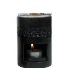 Diffuseur de résines Géo 3 en pierre naturelle noire motif fleurs