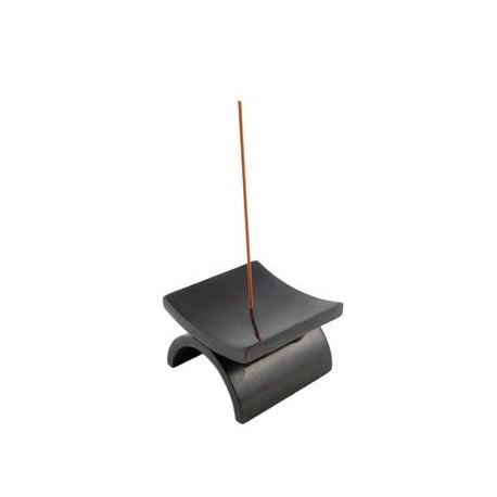 Porte-encens Eko noir mat Les Encens du Monde design japonais céramique