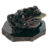 Statuette de grenouille à 3 pattes Feng Shui rouge avec pièce d’or