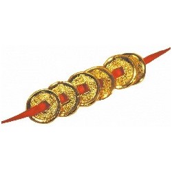 6 pièces de monnaie dorées Feng Shui – Prospérité & chance