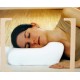 Oreiller cervical ergonomique Sissel Plus avec sa taie en coton blanche pour douleurs de nuque