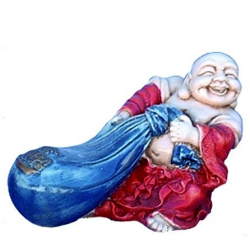 Statuette Bouddha Rieur colorée pour la chance et la fortune, 7 cm