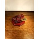 Statuette de grenouille à 3 pattes Feng Shui rouge avec pièce d’or