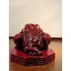 Statuette de grenouille à 3 pattes Feng Shui rouge avec pièce d’or