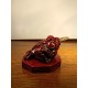 Statuette de grenouille à 3 pattes Feng Shui rouge avec pièce d’or