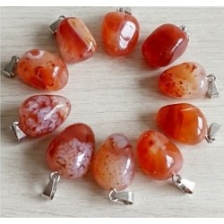 Pendentif en Agate rouge naturelle reference lithotherapie