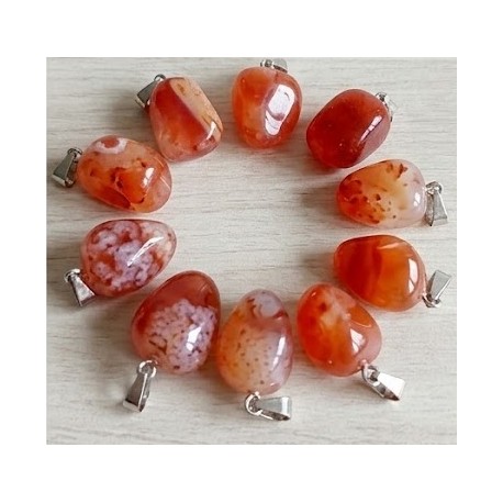 Pendentif en Agate rouge naturelle reference lithotherapie